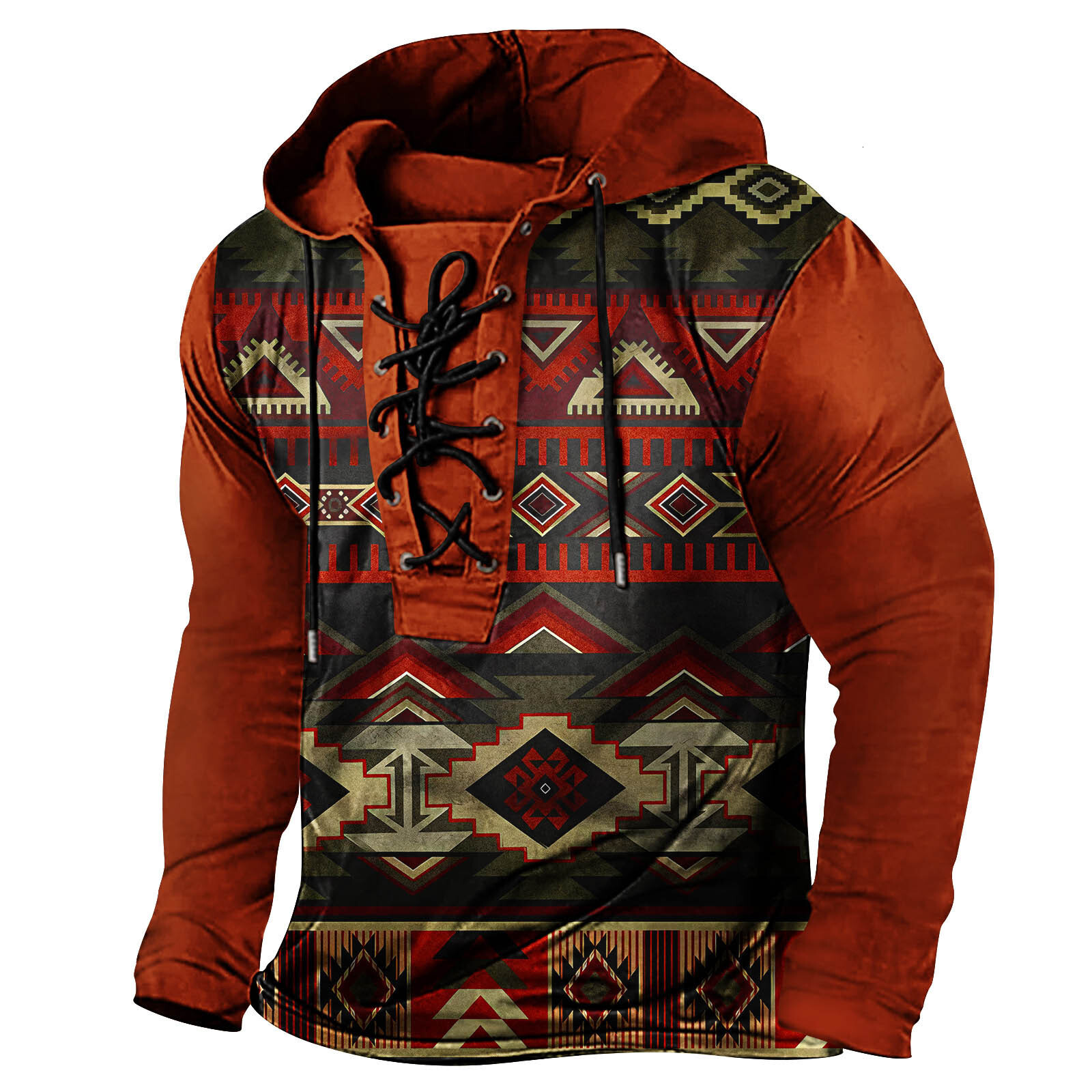 2024 New Spring Mens Wear with Tether Printed Hoodie Long Sleeve Oversized Hoodie T-shirt