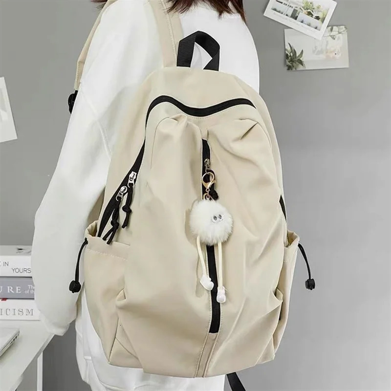 Female college student backpack a simple lightweight and stylish travel backpack with large capacity for male high school students 250402