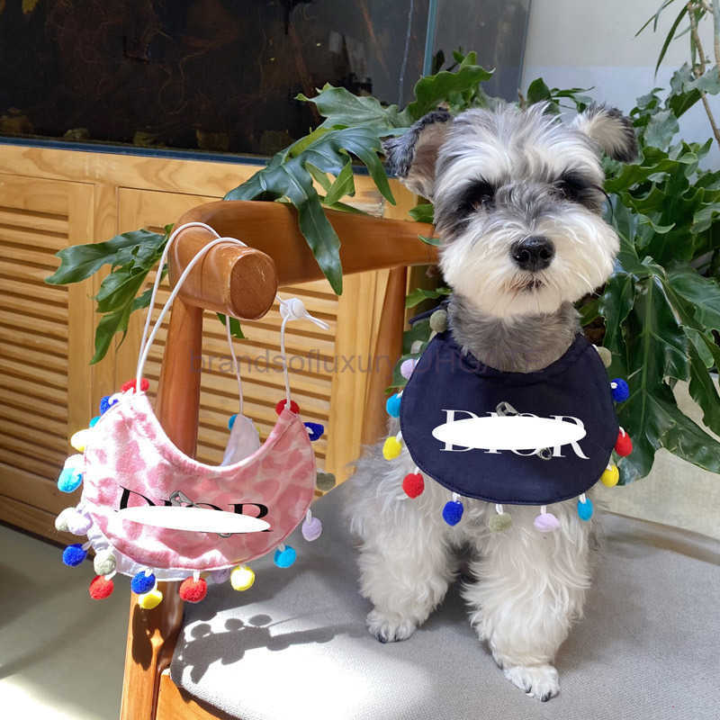 Pet dog scarf drool bib knitted ball
