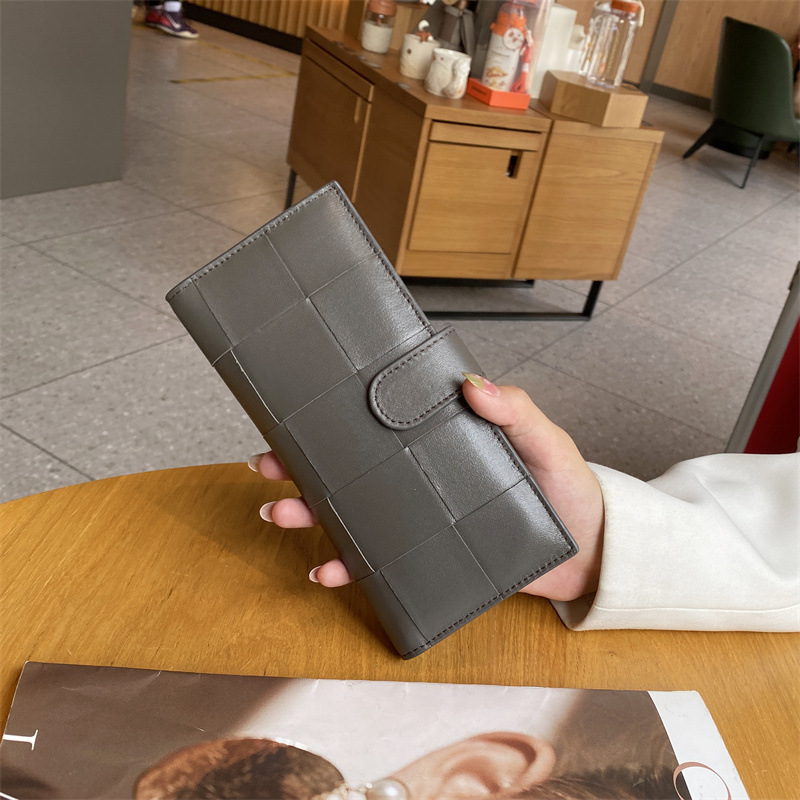 new style women's wallet fashionable lambskin wallet long genuine leather wallet multi-card slot coin purse for women