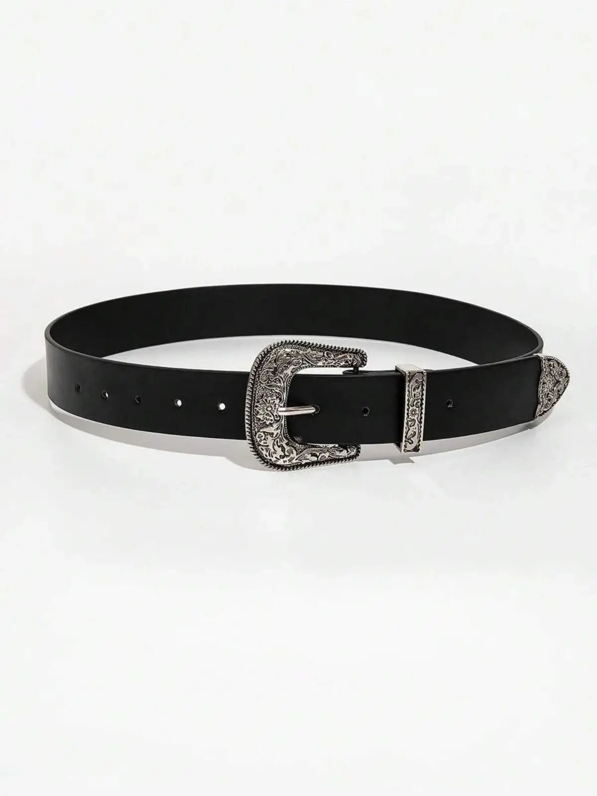 Mens Y2K Punk Retro Western Buckle Soild Casual Jeans Belt Suitable for Daily Travel Use 250402