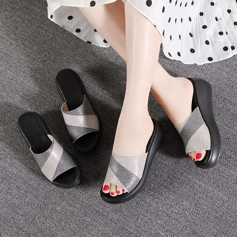 2025 Summer New Slope Heel Women's Designer Fashion Slippers, Sandals, Casual Shoes