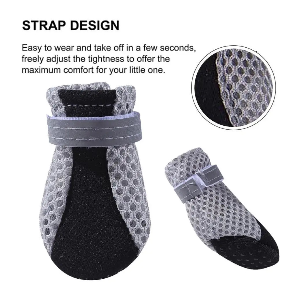 Breathable Pet Dog Shoes Outdoor Walking Net Shoes Soft Summer Pet Shoes Night Safe Non-slip Reusable Boots For Small Mediu F3D2 250402