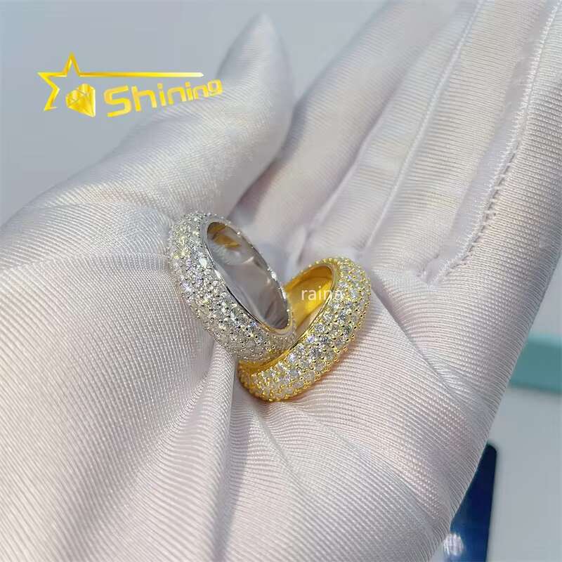 Pass Diamond Tester Rings Jewelry Women 925 Sterling Silver Custom Vvs Moissanite Ring
