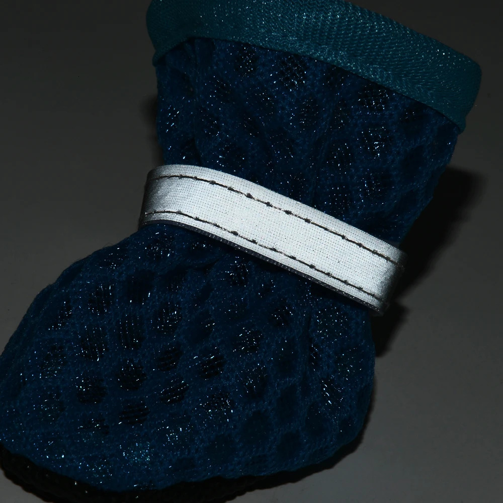 Summer Dog Shoes for Small Medium Dogs Cats Non-Slip Breathable Reflective 4pc/Set Puppy Boots Sneaker Pug Chihuahua Pet Suplies 250402