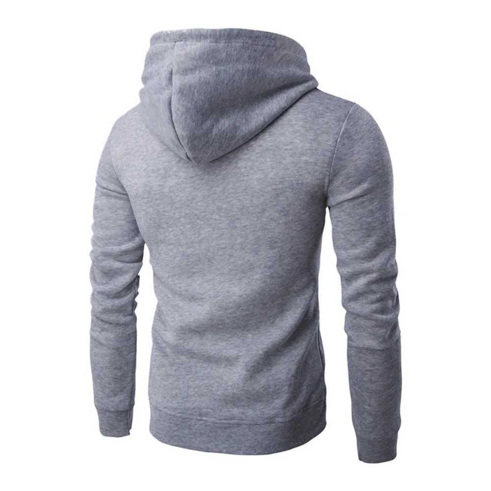 Mens Hoodie Solid Color Basic Hooded Jacket Cardigan Sweatshirt Spring Autumn Casual Men Streetwear Tracksuit Male W251106
