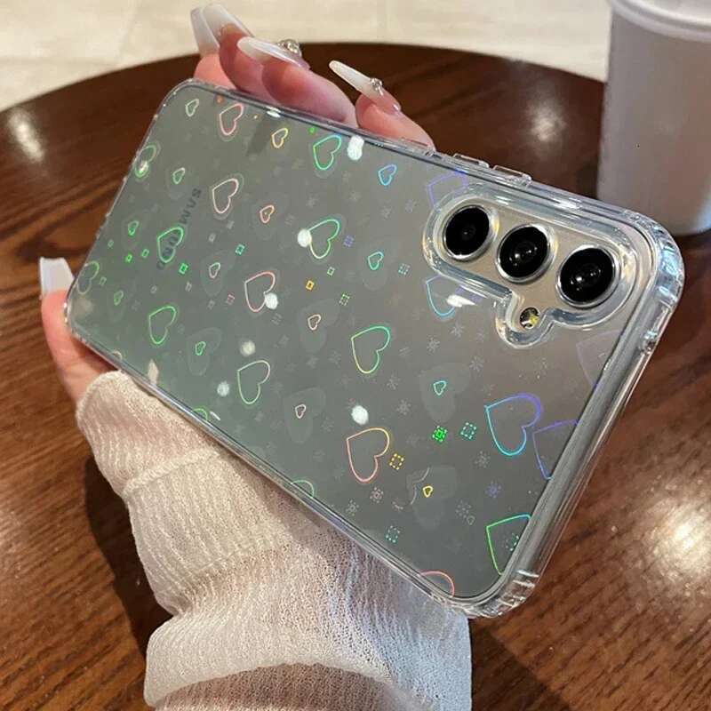 Glitter Love Heart Case For Samsung Galaxy A55 A15 A35 A54 A53 A52 A34 A14 A16 A06 S25 S24 S23 FE S22 Plus Ultra Cover
