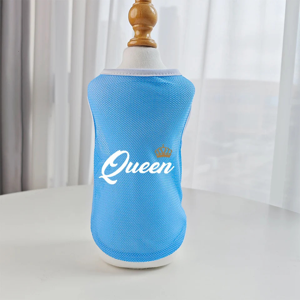 S-2XL Queen Cat/Dog Print Cat Dog Breathable Mesh Vest Small Dog Top 250402