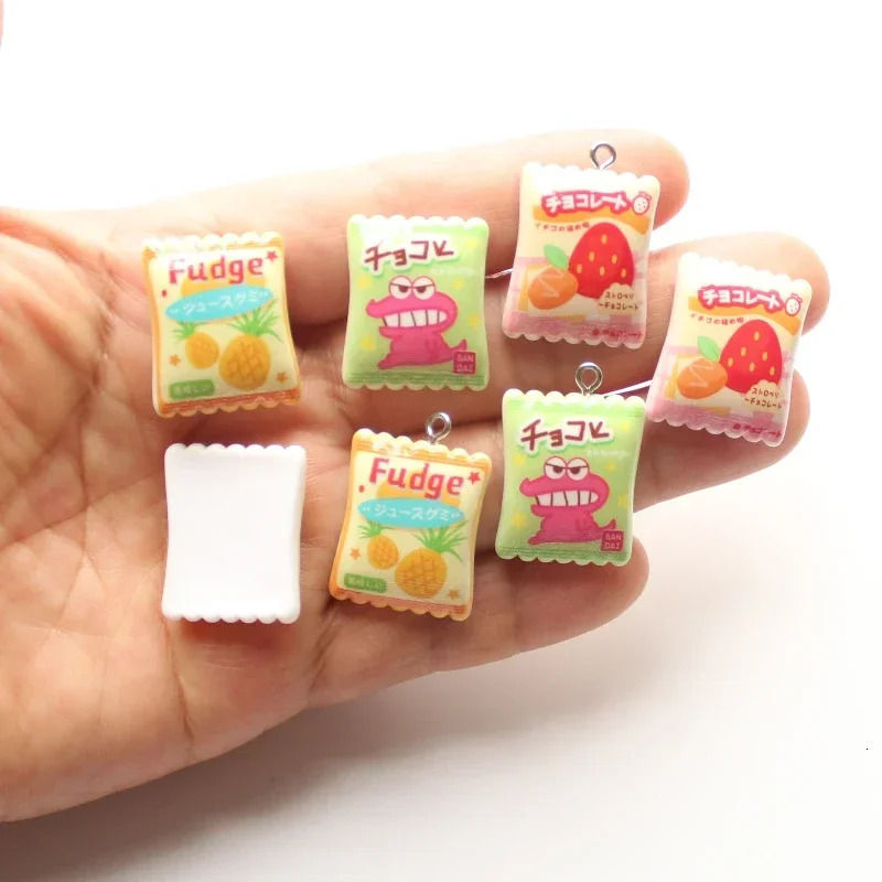 10 pieces of mini candy charm simulation resin food pendant DIY jewelry making earrings necklace mobile phone craftsmanship wholesale 250325