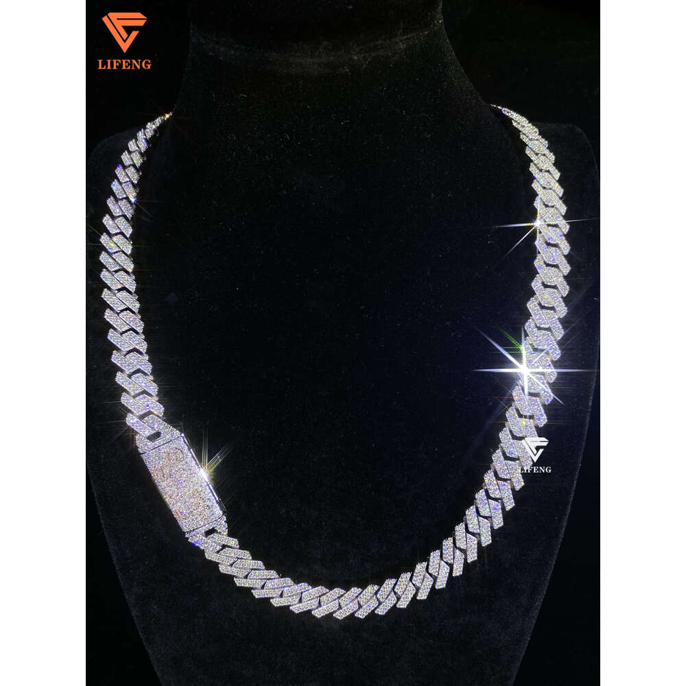 Hot Selg Chain Necklace 14mm VVS Round Moissanite Dia High-End Fashion Jewelry in Gold for Gift