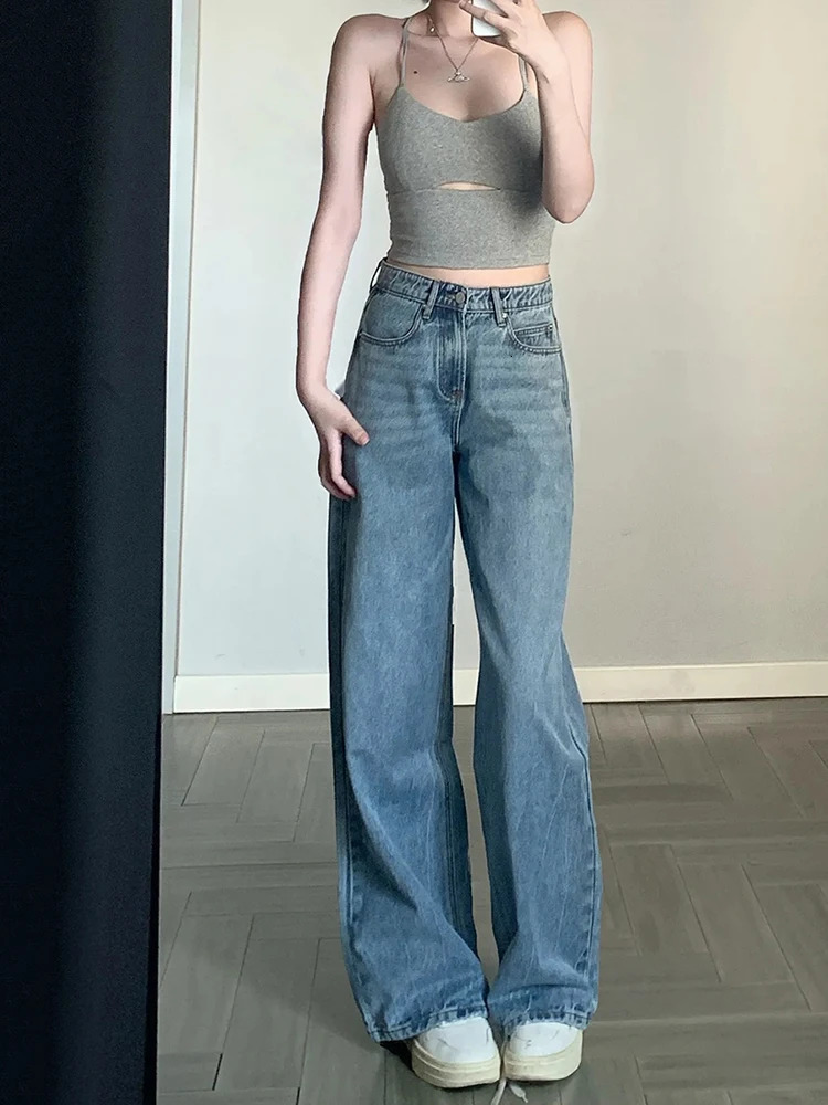 REDDACHiC Sparkly Rhinestone Letters Baggy Jeans Cute Y2k Retro Whiskers Casual Wide Leg Pants Korea Women Trousers Streetwear Z260313