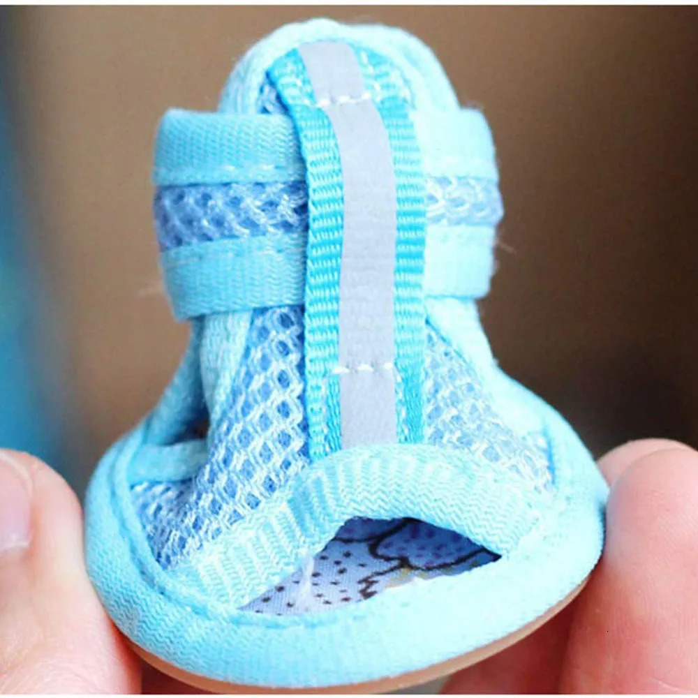 Dog Shoes Pet Boots Breathable Soft Mesh Dog Sandals with Rugged Anti-Slip Sole Adjustable Puppy Dogs Paw Protector for Summer 250402