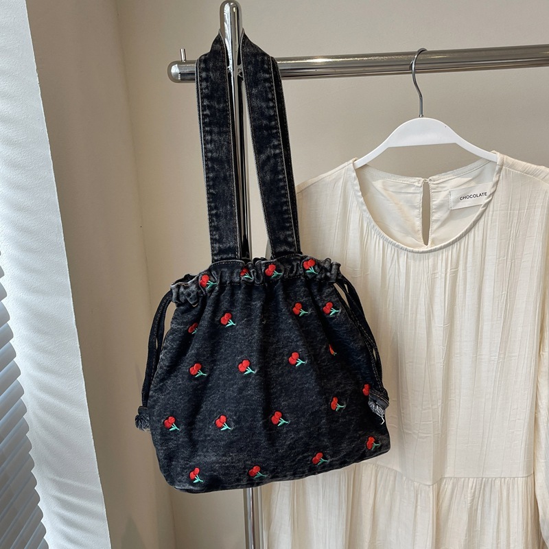 designer bag Canvas new cute cherry crossbody large capacity handbag denim tote bag coachtotebag