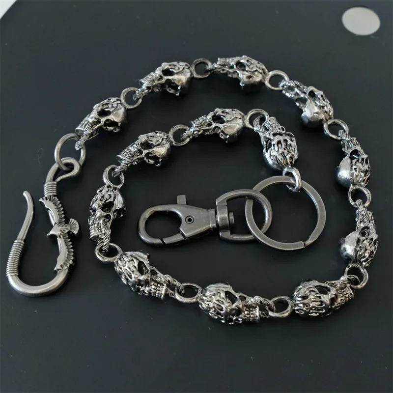 Mens Motorcyle KeyChain Jean Biker Wallet Belts Chain Skull Charm Gothic Rock Skull Pants Trousers Waist Key Mens 251103