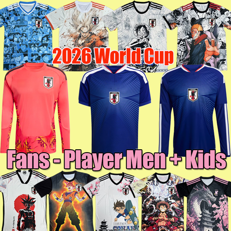 2026 World Cup Japan Soccer Jerseys Men home away training clothes Japan Cartoon version T Shirt Men Youth Customized Football Shirt for