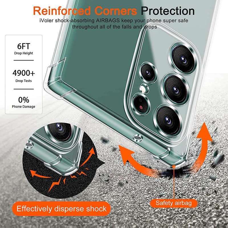 Clear for Samsung Galaxy S22 S21 S20 Ultra S23 FE S24 Plus A54 A14 A50 A50S A30S A20 A30 A70 Case Soft Tpu Cover
