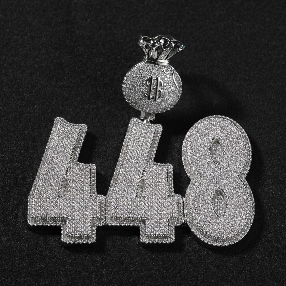 THE BLING KING Custom Double Layer Initial Letters Pendant Dollar Sign Money Bag Micro Paved Two ToneCZ NamePlate Hiphop Jewelry 251105