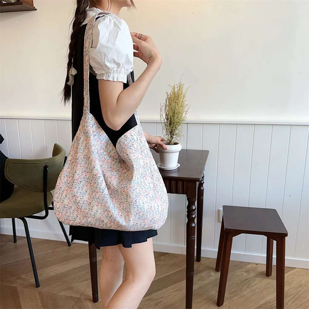 Retro ral Women's Shoulder Bag Large Capacity Female wer Canvas Underarm Crossbody Bags Casual Tote Girls Travel Handbags