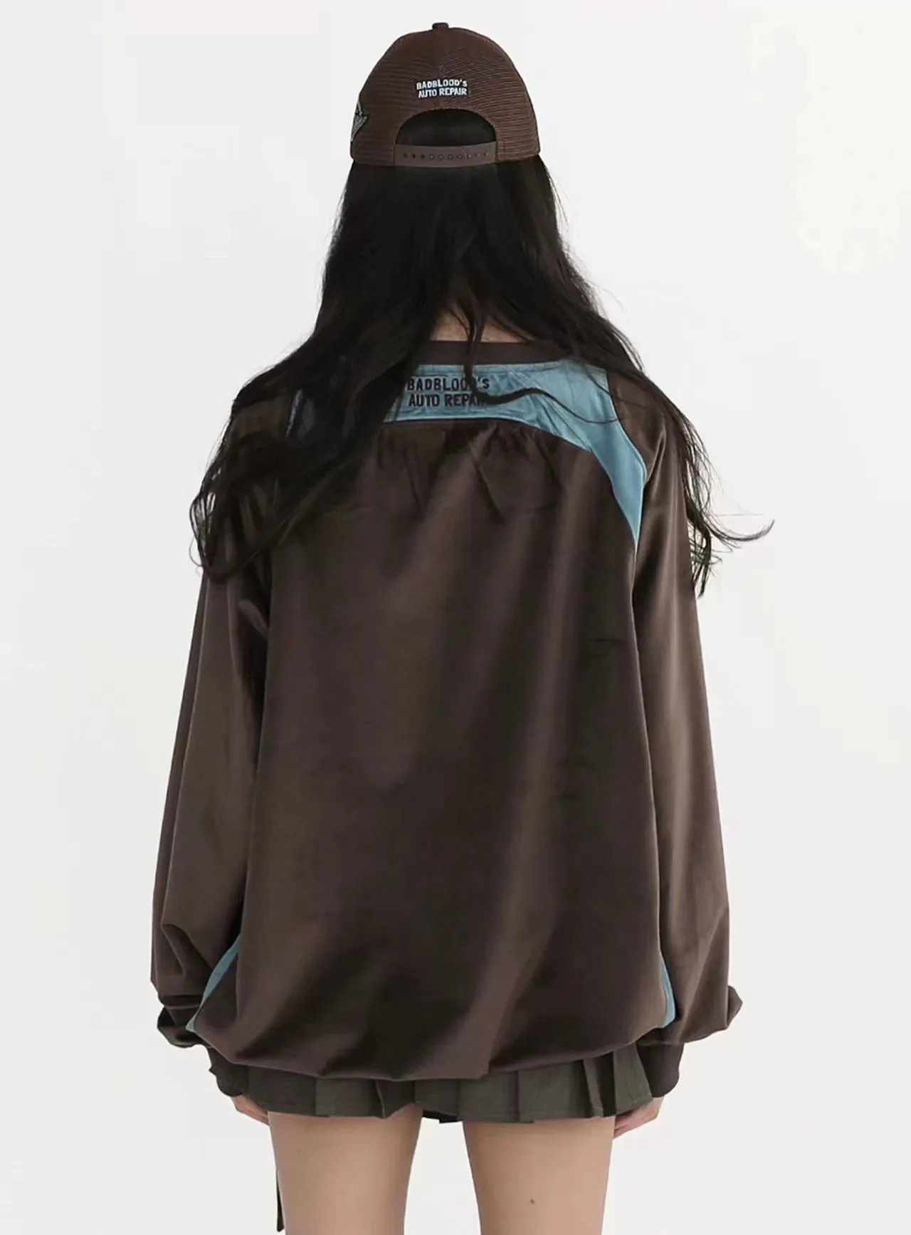 Badblood Velvet Hoodie Embroidered American Retro Color Loose Heat Dissipation Girl Male Female 250403