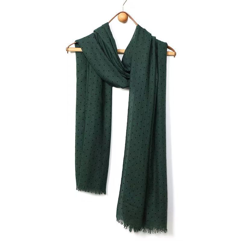 T426 Korean couple fashion art spring and summer thin men and women sunscreen polka dot versatile long shawl tassel polka dot scarf