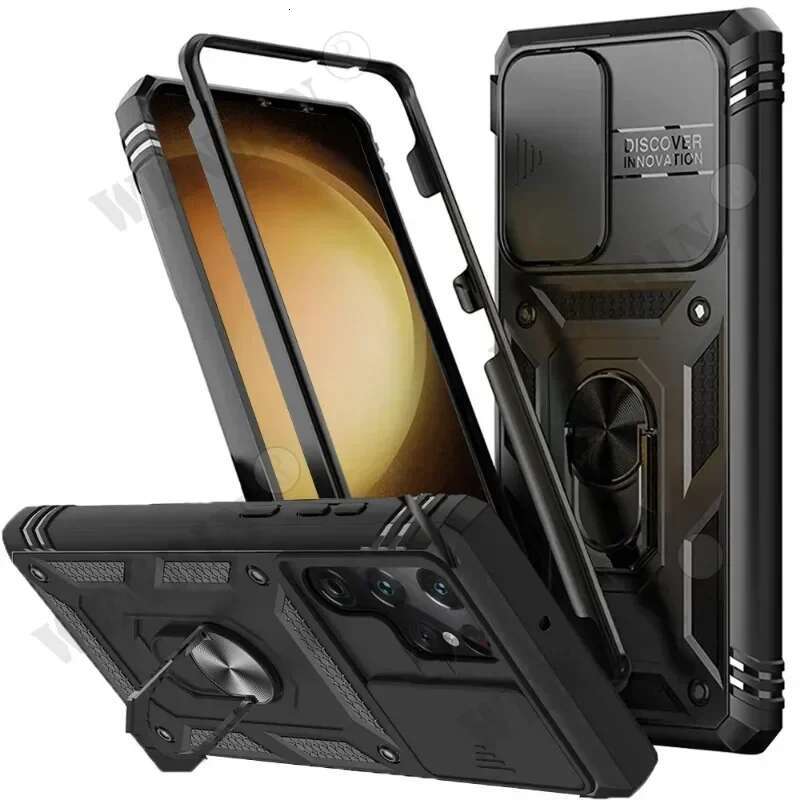 Case For Samsung S25 S23 S22 Ultra Plus S24 FE A56 A36 Heavy Duty with Camera 360 Degree Rotate Kickstand Shockproof Cover