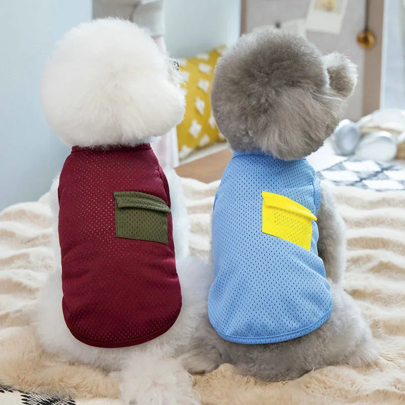 Cooling Puppy Clothes Summer Mesh Dog Vest Hoodie Sleeveless Sweatshirt For Small Medium Dogs Poodle Yorks Dog Costumes Tank Top 250402