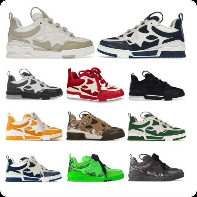 10A genuine leather Shoes Luxury Brand Designer Running Shoes Luxury mens Sport Outdoor Trainers Classic Shoes Black Grey White Casual Classic And Versatile Unisex