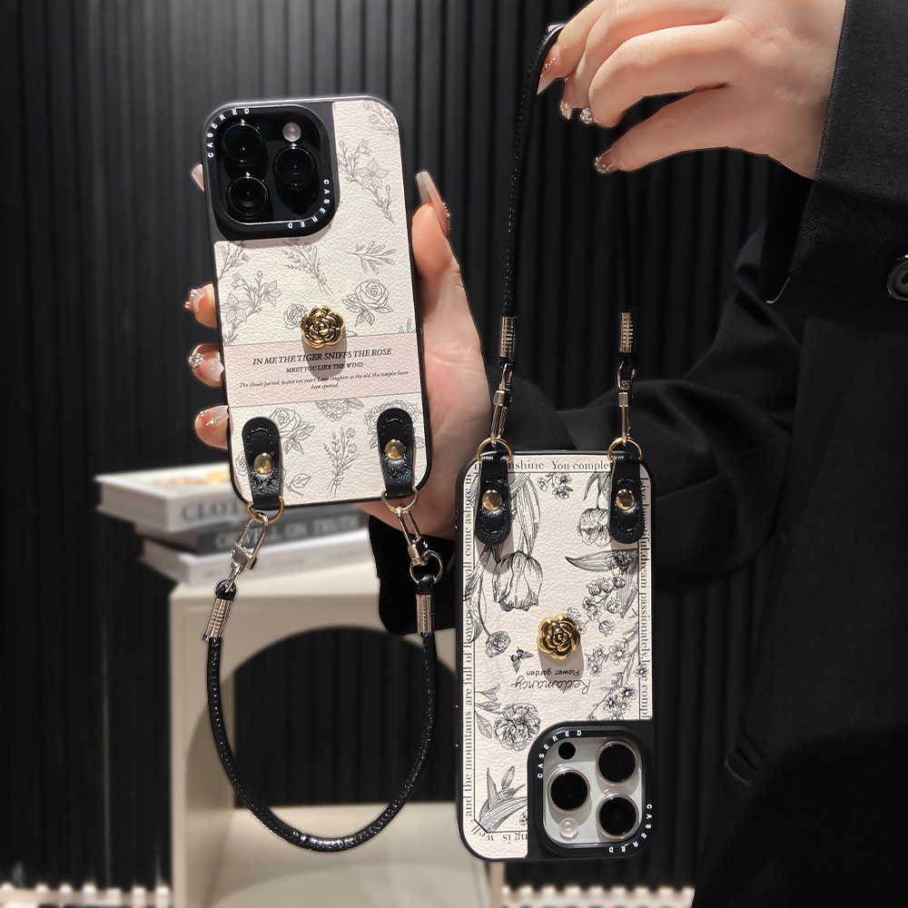 Suitable for 16/17 Pro Max Lanyard Phone Case iPhone 12/13/14/15 Crossbody Shockproof Protective Case J251202