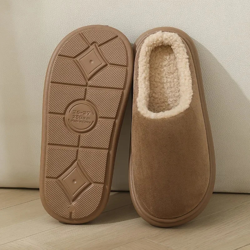 Unisex Indoor Outdoor Winter Slippers TPR AntiSlip Sole SlipOn Soft Warm Black Comfort Home Casual Shoes Easy Clean Design 251105