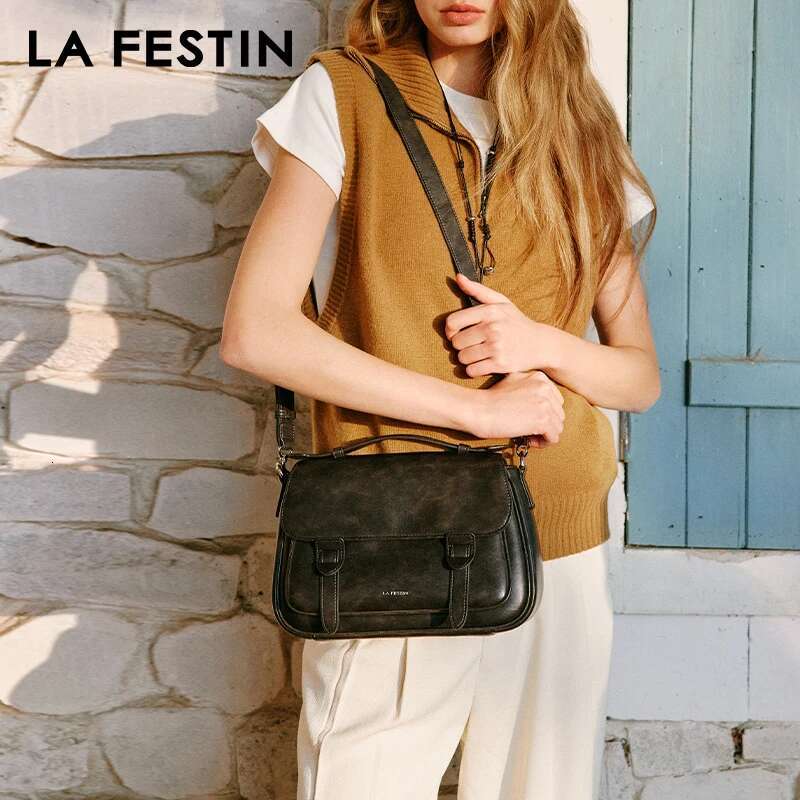 LA FESTIN Original Brand Handbag Women 2025 New Postman Retro Shoulder Bag Casual Tote Fashion Crossbody Bags