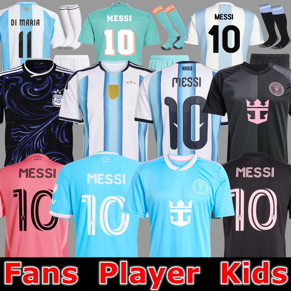 3 Star soccer Jerseys 25 26 Fans Player player version MARADONA DI MARIA J. ALVAREZ Home Away FC Men Kids football InterS MiamiS shirt MESSIS SUAREZ Jersey99