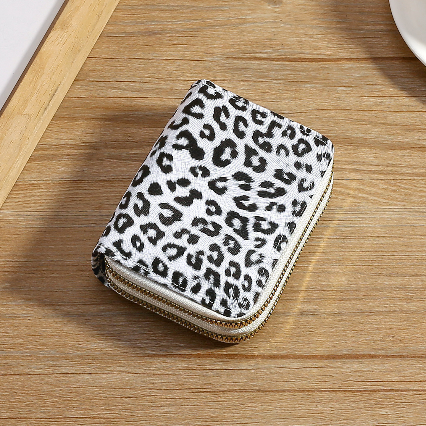Leopard Print Short Womens Coin Purse High-End Multifunctional Coin Organizer Double Zipper Card Holder 250903