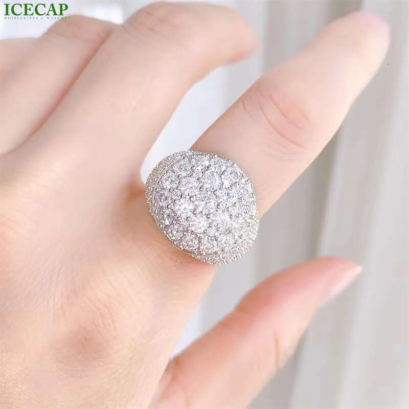 Hot Selling Luxury Hiphop Men Ring 925 Sterling Silver Jewelry Full Iced Out VVS Moissanite Engagement Wedding Rings for Gift