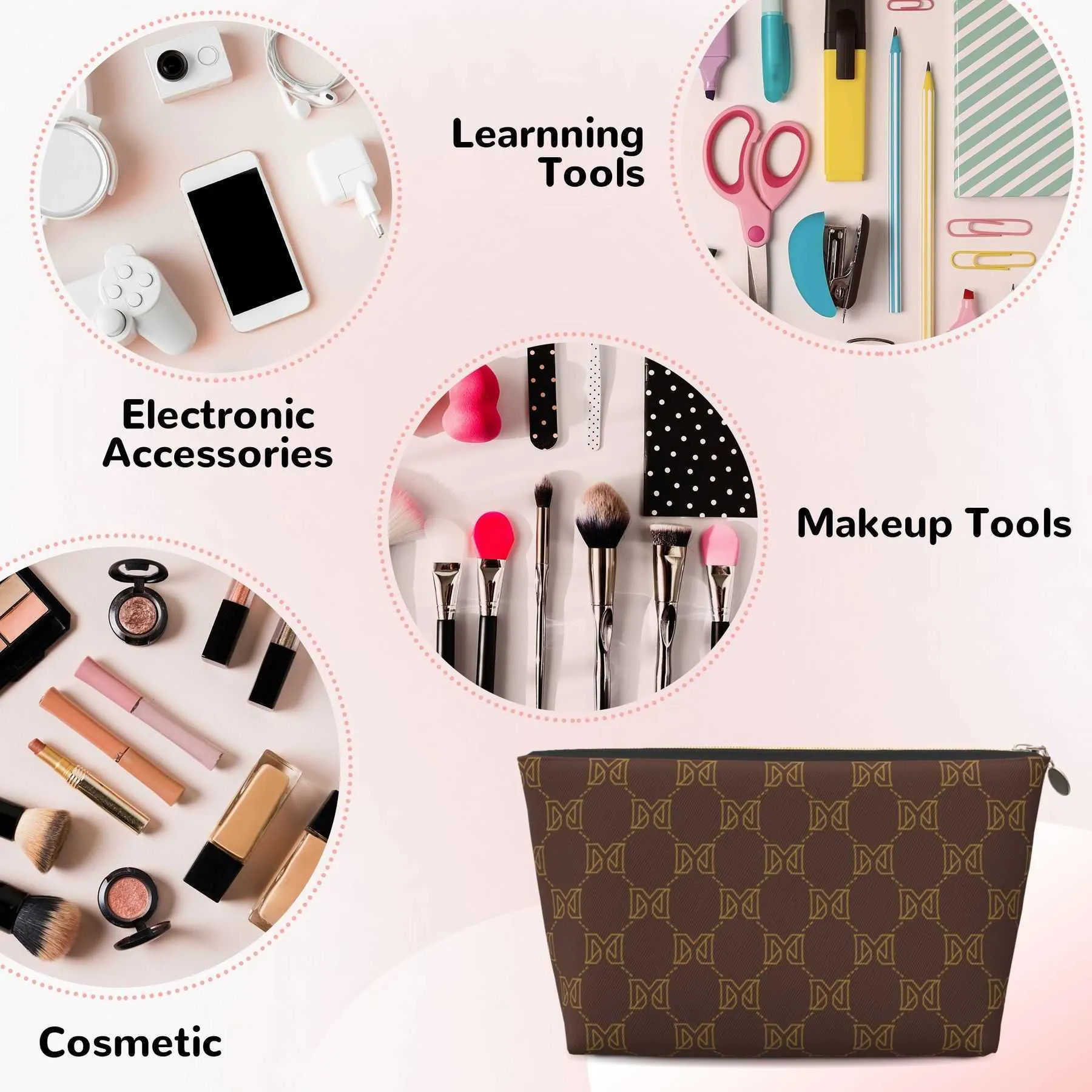 NXY FashionBucket Designer Makeup Bag Cosmetic Pouch Women Casual Zipper Toiletry Wash Bags Cases Designers Make Up Bag