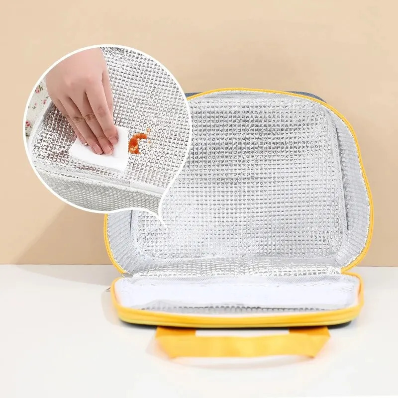 Portable lunch bag box insulated canvas handbag school bento portable dinner container picnic food storage 250401