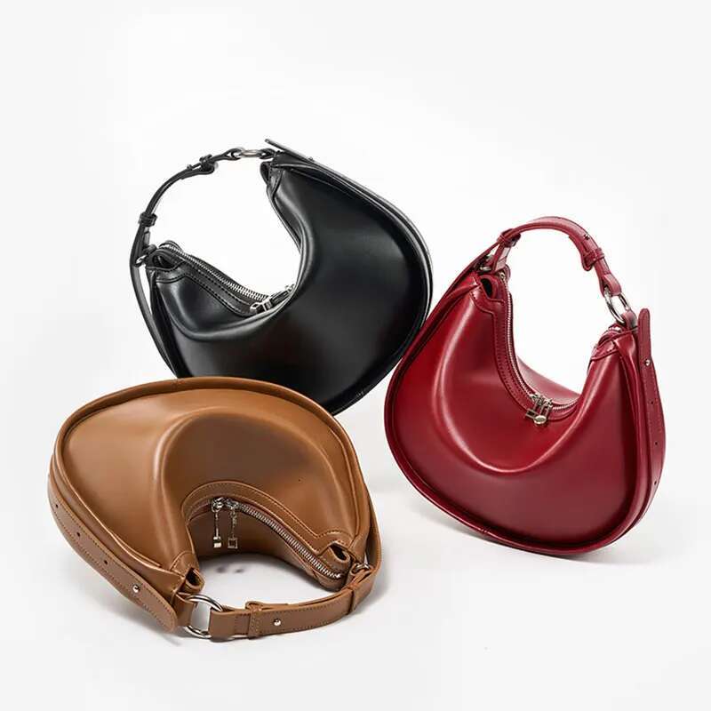 Design Women New Multifunctional Genuine Leather Women's Shoulder Bag High Quality Cowhide Female Half Moon Handbags