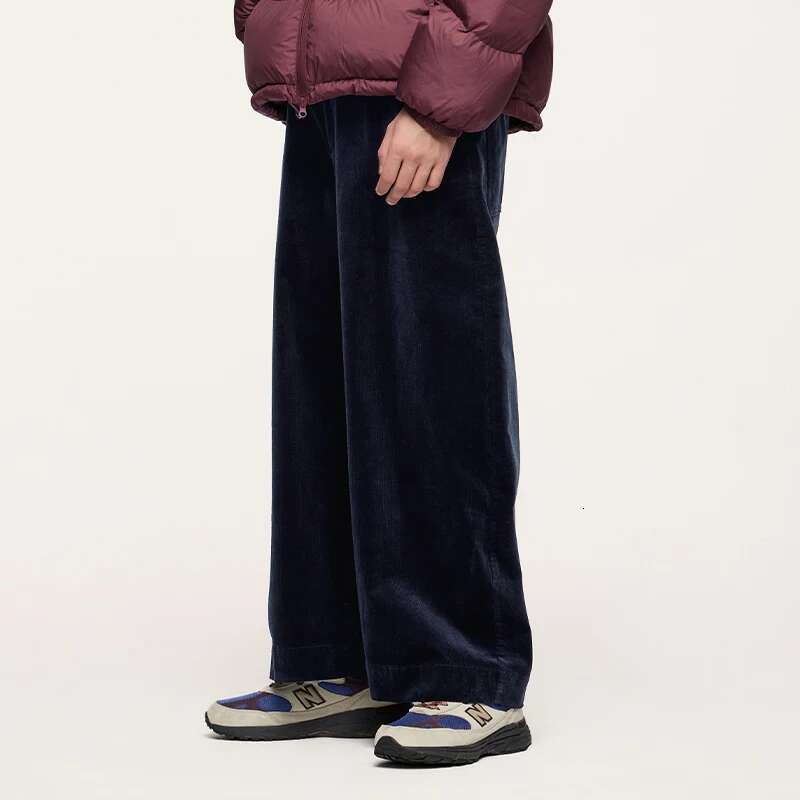 Men's Corduroy Wide-Leg Pants Retro Japanese Cotton Loose Casual Trousers