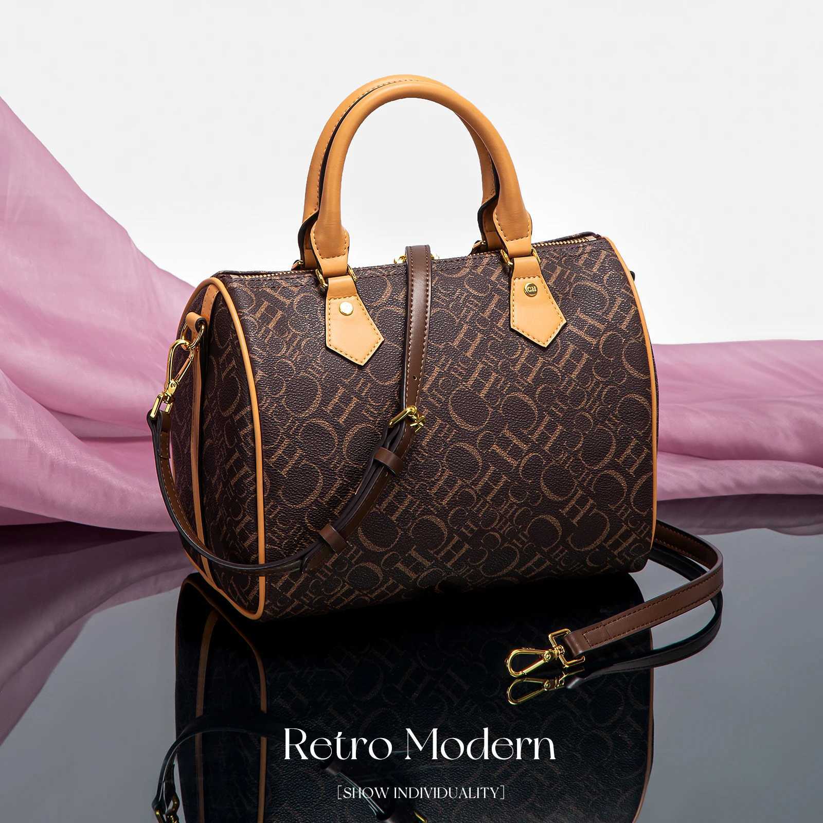 Fashionable Retro Letter Design Handbag Business Commuting Office Womens New Single Shoulder HandbagW251106