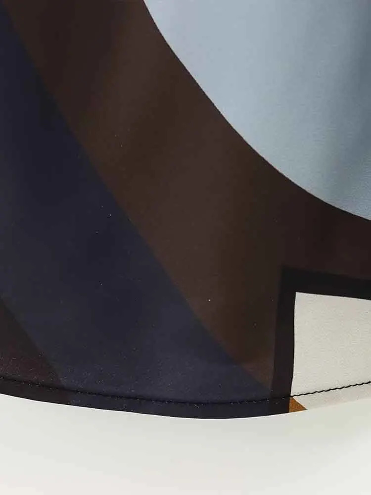 European style womens fashionable warm satin texture printed short sleeved midi dress 250401