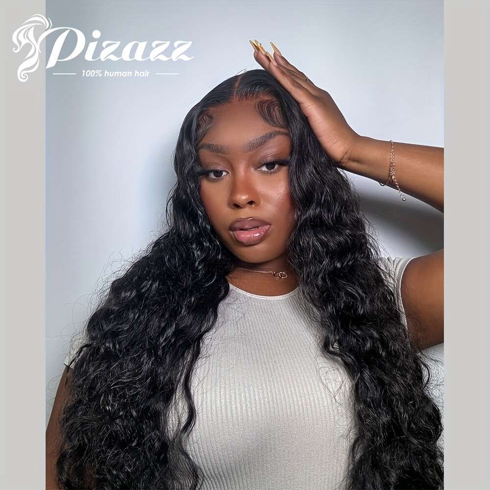 PIZAZZ Everything Glueless Frontal With Baby Deep Wave 13X4 HD Lace Front Human Hair Bleached Invisible Bye Knots Wig Pre Plucked 3S Wear And Go Gener