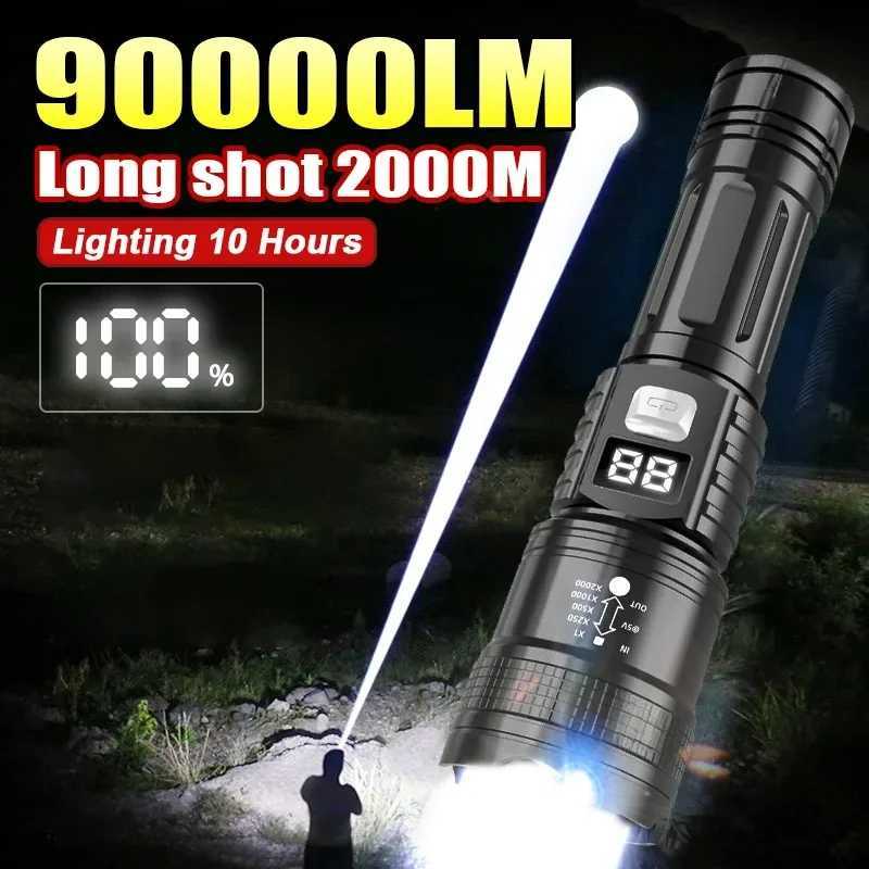 Heinast Super Powerful Portable Torch Strong Light Long Range Flashlight High Power TYPE-C Rechargeable Camping Fishing LanternW251106