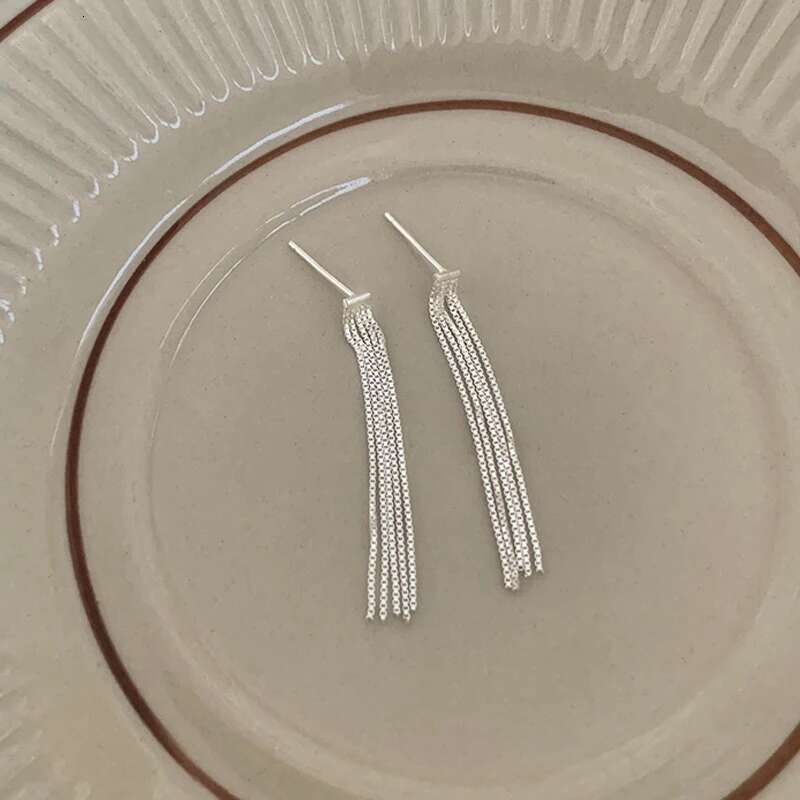 Simple Version S Dense Snake Bone Tassel Drop Earrings Women Golden Sier Color Party Fine Jewelry Girl Gift Wholesal