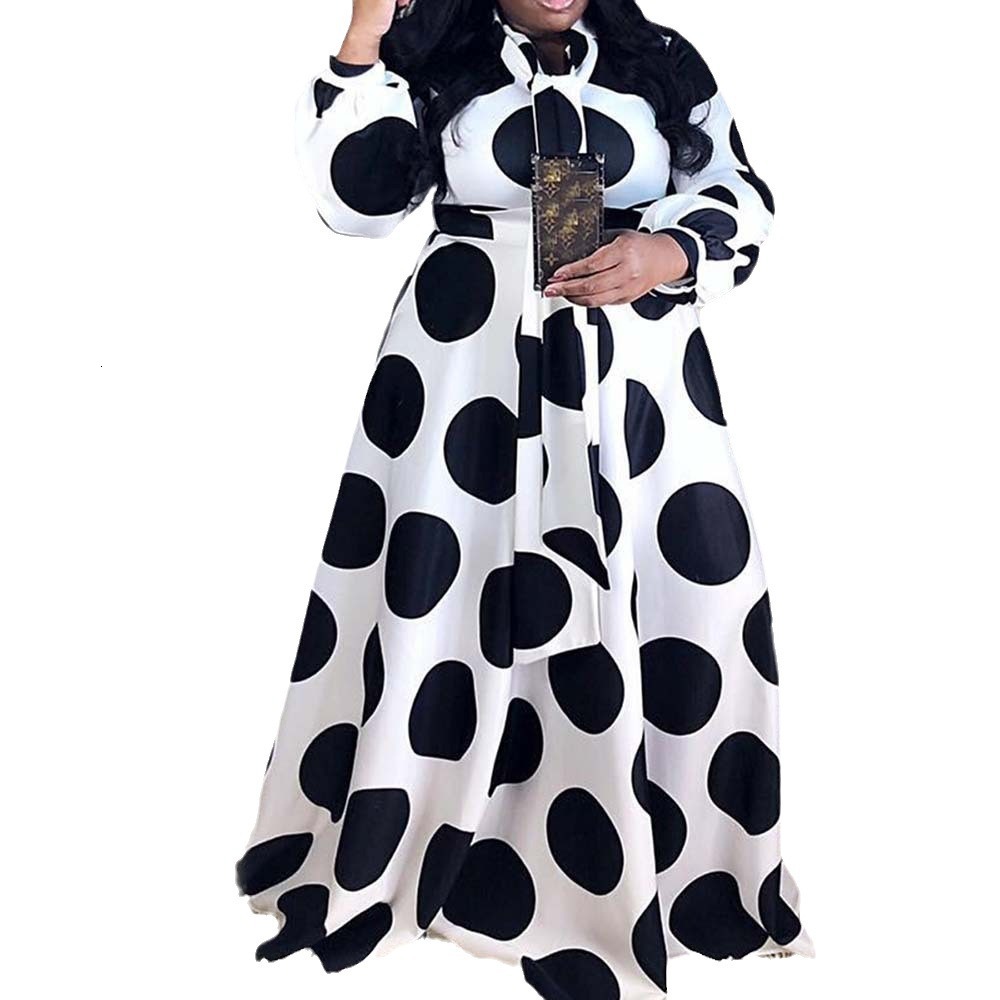 2025 New Womens Dress with Printed Size Dots and Large Sizes 820870