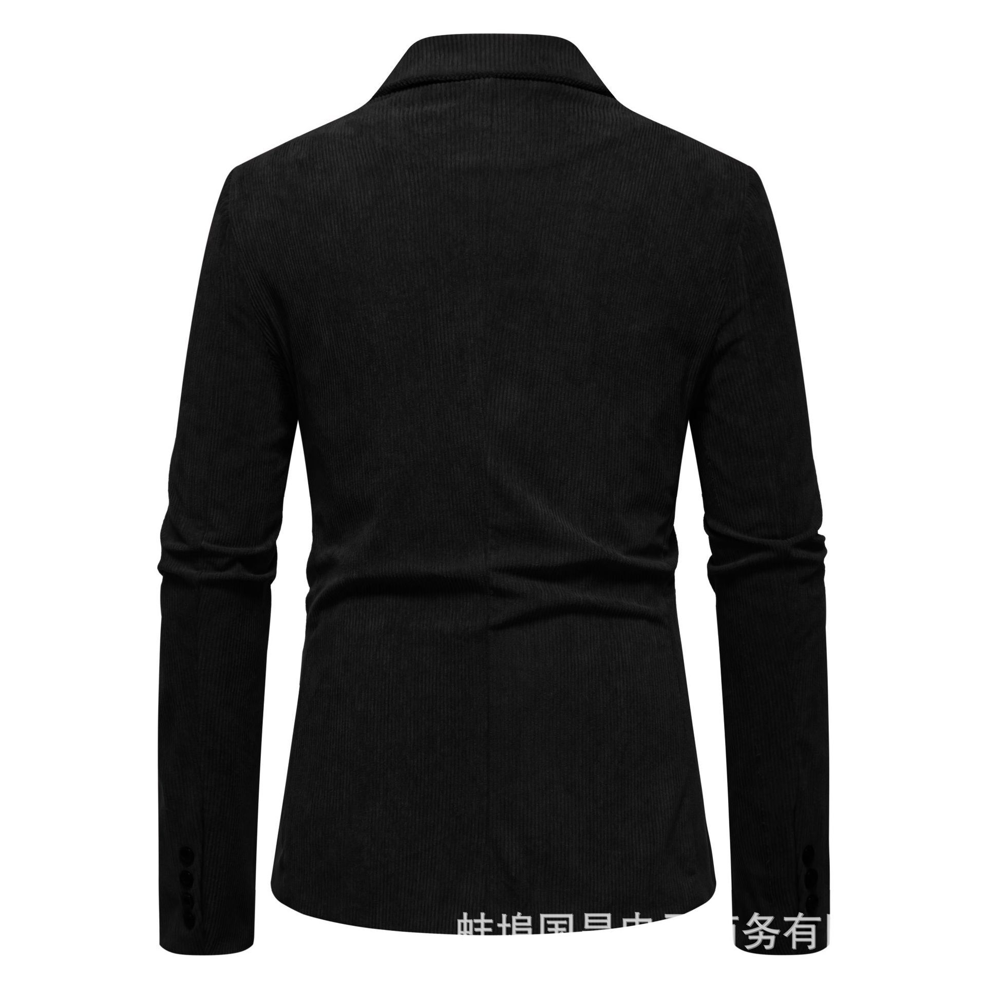 2025 plus size mens spring top business casual corduroy double button jacket suit for men