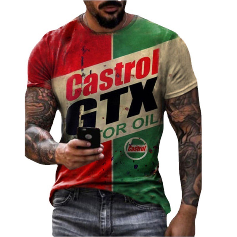 New mens clothing youth personalized sports 3D letter plus size printed T-shirt for men