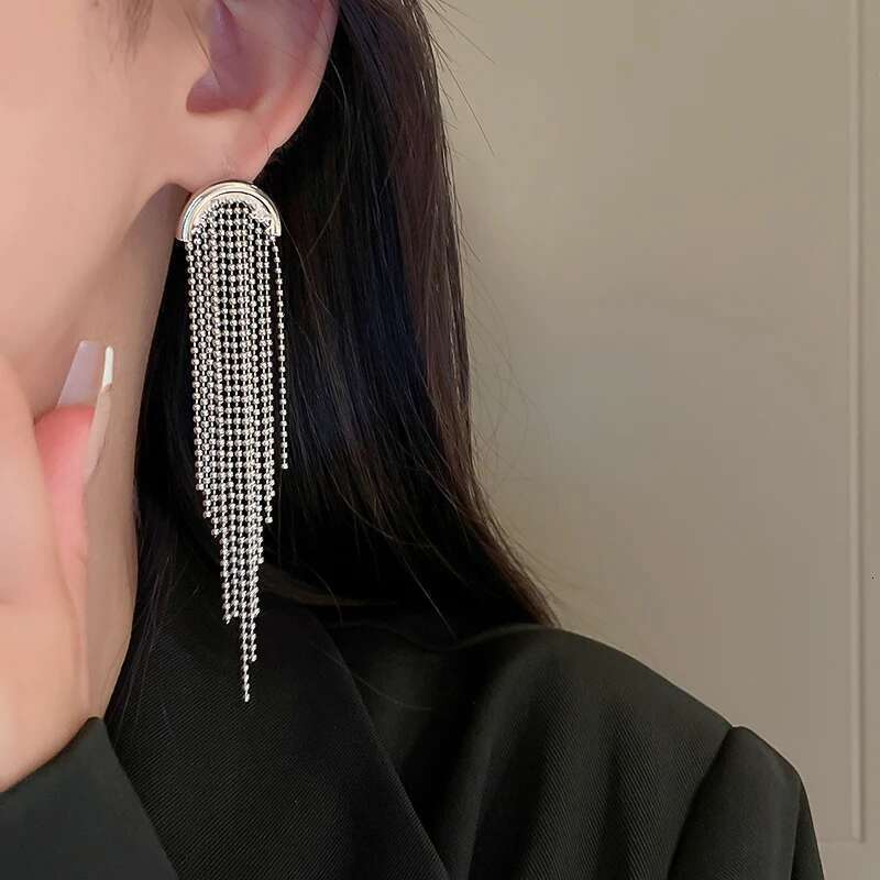 New Gold Plated Sier Bead Chain Tassel Long Shell Butterfly Ear Wire Earring Clasps Handmade Drop Earrings