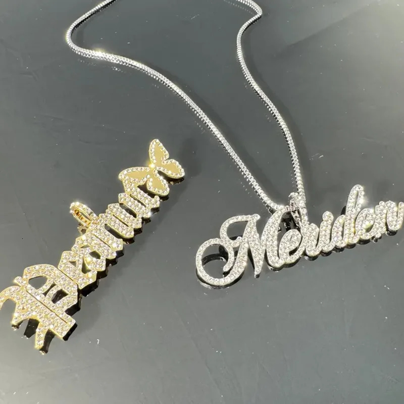 DHQH Customized Name Diamond Necklace Personalized Letter Shining Ancient English Pendant Jewelry 251105