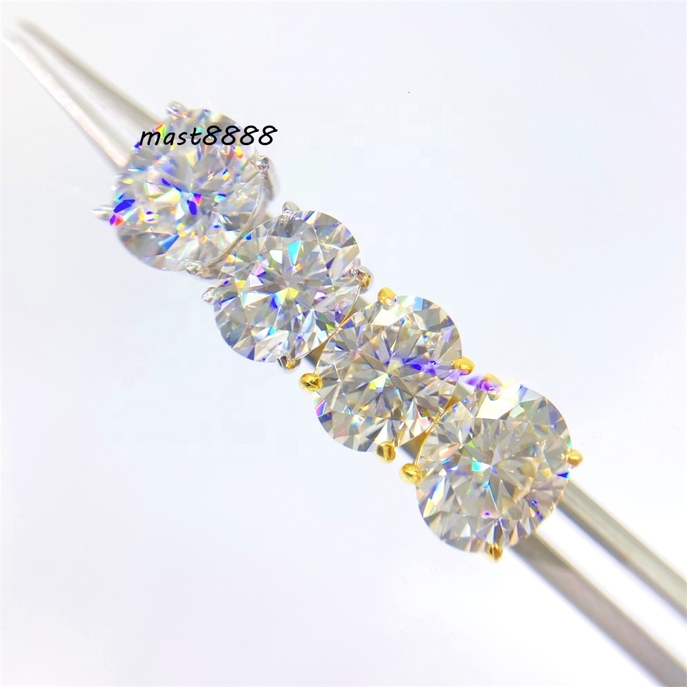 Pass Diamond Tester Oval 5*7mm 7*9mm Cut Silver 925 Men Hip Hop Sterling Silver Moissanite Earrings