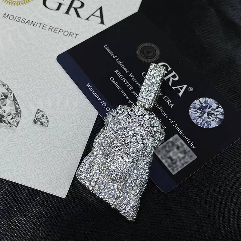 Hip Hop 925 Silver Pass Diamond Tester Bling Iced Out GRA VVS Full Moissanite Jesus Christ Pendant for Chain Men Jewelry