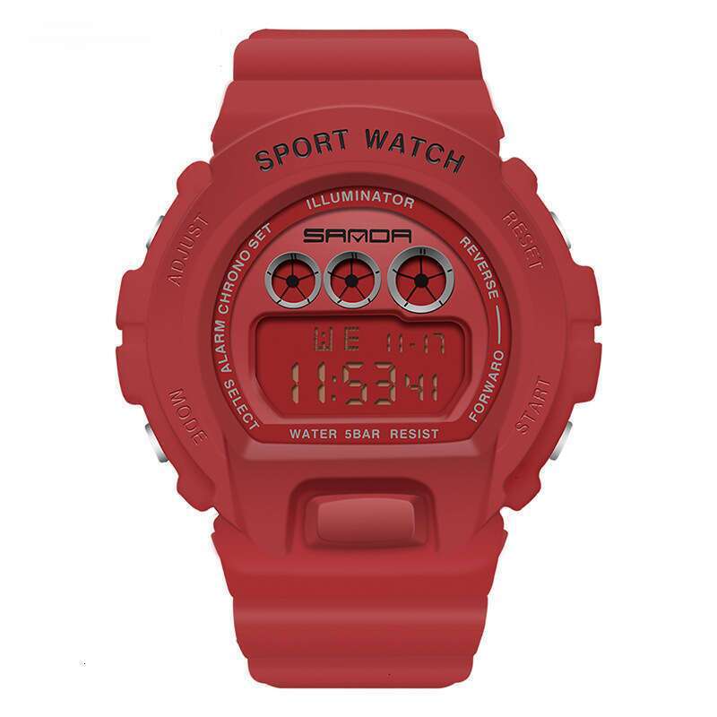 DHwatches Sanda Men's Student Single Movement Fashion Trend Electronic Watch for Men and Women Middle School Students Wristwatch